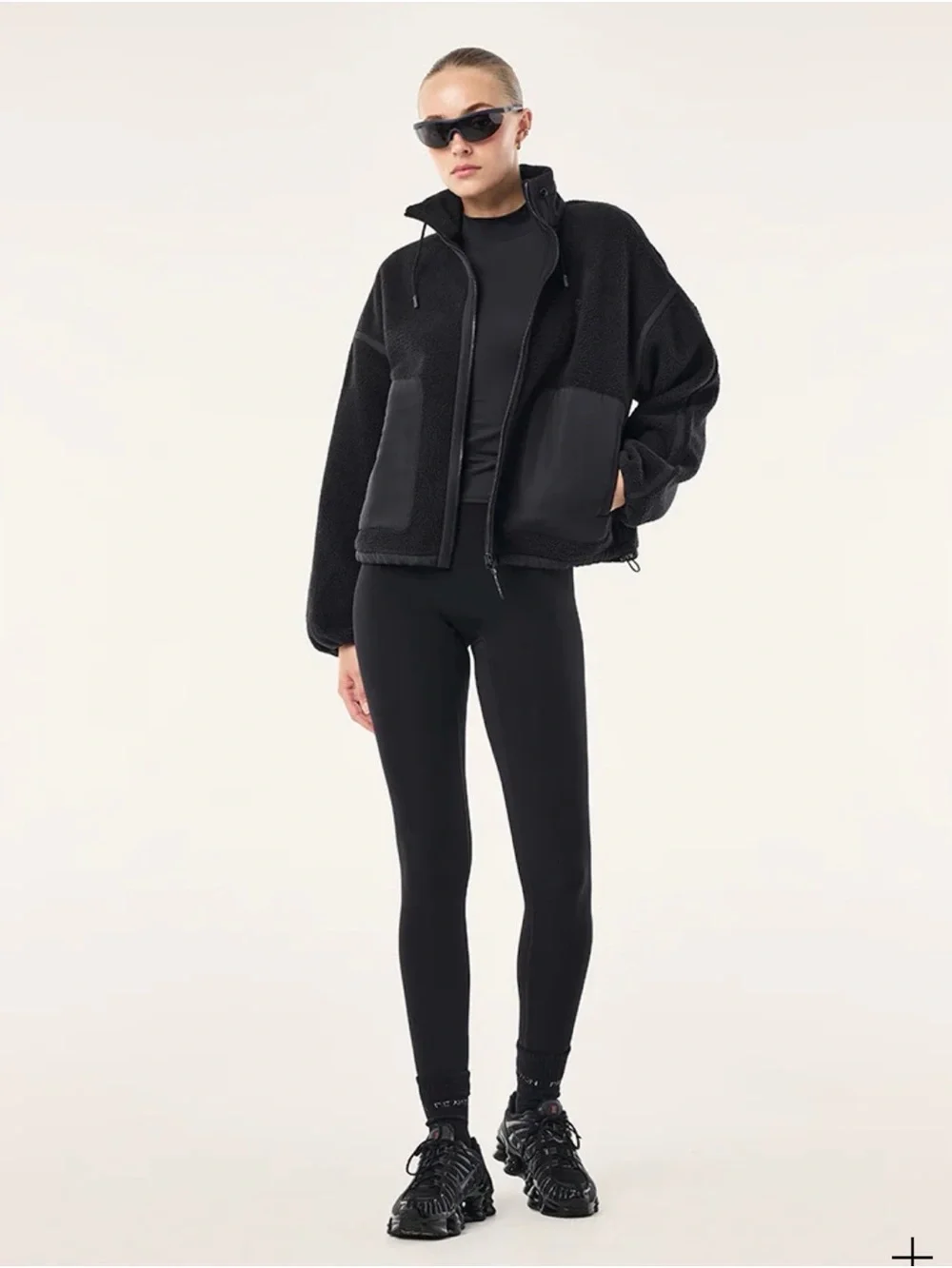 P.E Nation Lennon Sherpa Jacket In Black won’t leave up on posh long sz large - Picture 6 of 9